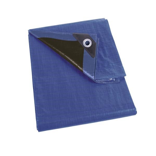 Perel Afdekzeil | Perel | 5 x 8 m (Zeer sterk, 140 gr/ m², Blauw/ zwart, Waterdicht) 140-0508 K170116415 - 1