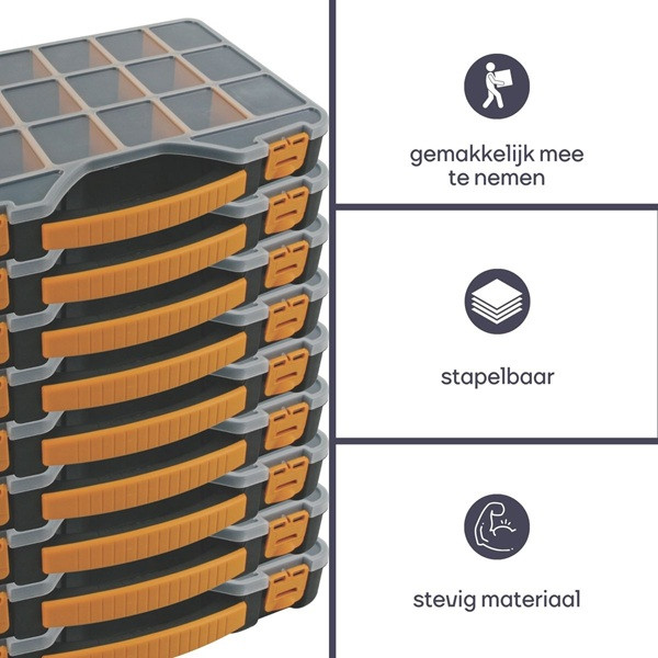 Perel Assortimentsdoos | Perel | 327 x 258 x 47 mm (20 vakjes, Zwart/Geel) OMR13 K100401010 - 2