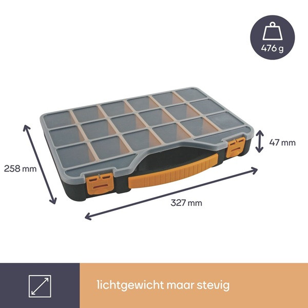 Perel Assortimentsdoos | Perel | 327 x 258 x 47 mm (20 vakjes, Zwart/Geel) OMR13 K100401010 - 4