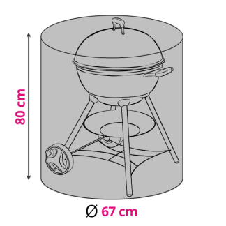Perel BBQ hoes | Rond | Ø 67 x 80 cm (Opvouwbaar, Polyester, Zwart) BBCPOPRL K170103093 - 1