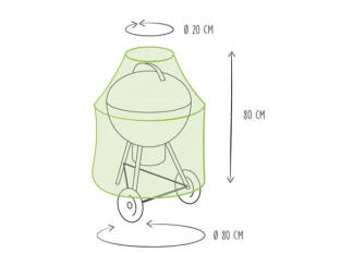 Perel BBQ hoes | Rond | Ø 80 x 80 cm (PP, Grijs) BBCW80 K170103117 - 3