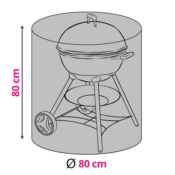 Perel BBQ hoes | Rond | Ø 80 x 80 cm (PP, Grijs) BBCW80 K170103117 - 1