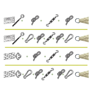 Perel Bevestigingsset schaduwdoek | Perel (Voor in hout of steen) GSSK2 K170103083 - 2