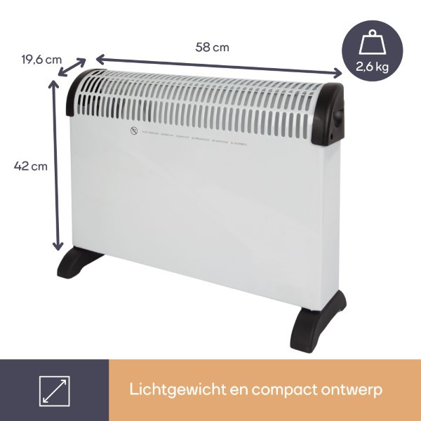 Perel Convectorkachel | Perel (2000W, Ruimtes tot 25 m²) CH0006 K170101148 - 4