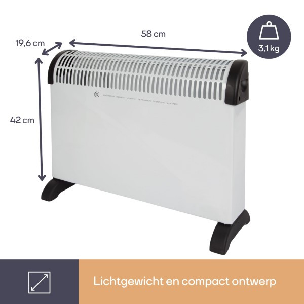 Perel Convectorkachel | Perel (2000W, Ruimtes tot 25 m², Turbo) CH0007 K170101149 - 4