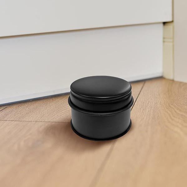 Perel Deurstopper | Perel | 7.5 x Ø 9 cm (RVS, Rubber, Zwart) TL74051B K170501159 - 2