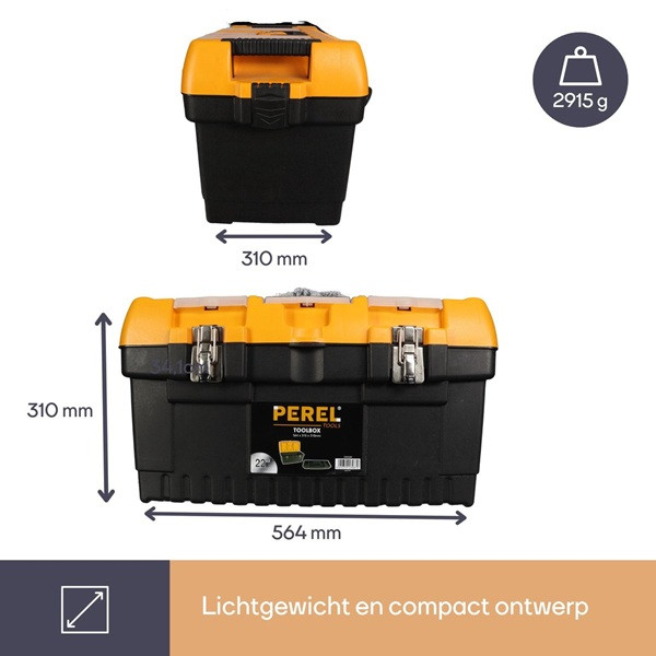 Perel Gereedschapskist | Perel | 56.4 x 31 x 31 cm (Afsluitbaar, Metalen sluiting, Kunststof) OM22M K100401019 - 7