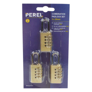 Perel Hangslot | Perel | 20 mm (Cijferslot, Stalen beugel, 3 stuks) SLKCSET K170404317 - 2
