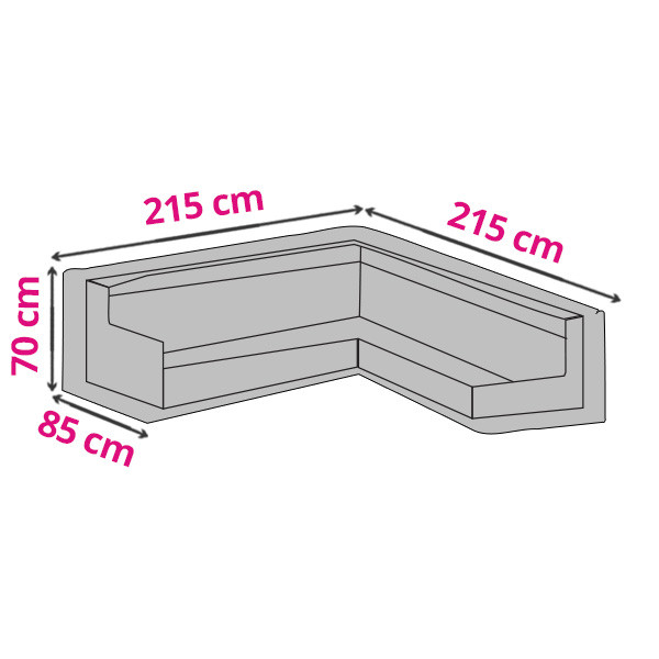 Perel Loungesethoes L-vorm (215 x 85 x 70 cm, PP) OCLSL215 K170102229 - 1
