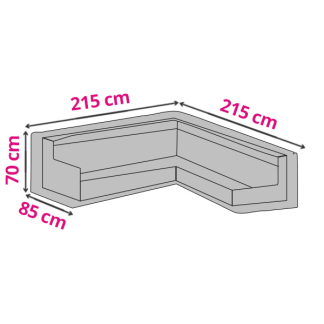 Perel Loungesethoes L-vorm (215 x 85 x 70 cm, PP) OCLSL215 K170102229 - 1