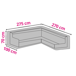 Perel Loungesethoes L-vorm (275 x 100 x 70 cm, PP) OCLSTRAP K170102232 - 1