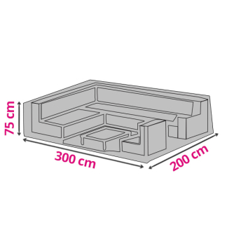 Perel Loungesethoes L-vorm (300 x 200 x 75 cm, Polyester) COCLS-L K170103049 - 1