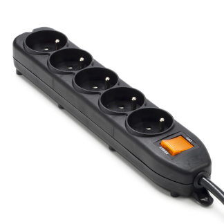 Perel Penaarde stekkerdoos 5-voudig | Perel | 1.5 meter (Overbelastingsbeveiliging, Schakelaar, Zwart) EWS5B K120601087 - 1
