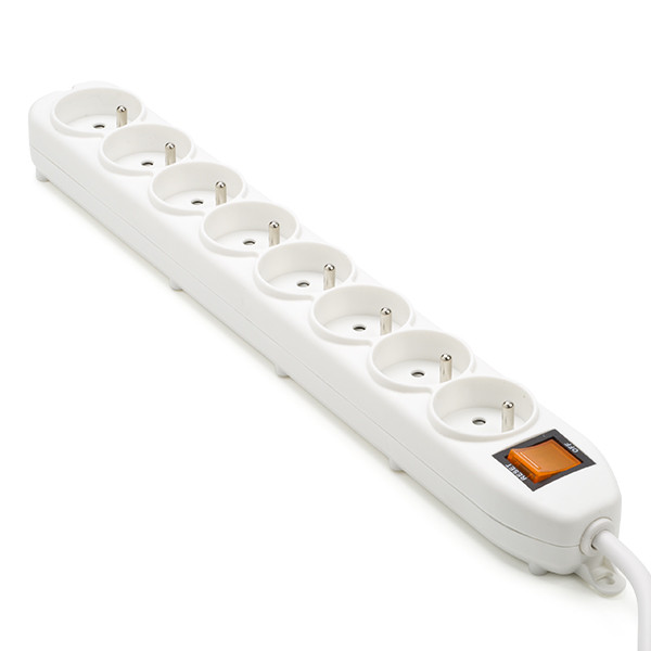 Perel Penaarde stekkerdoos 8-voudig | Perel | 1.5 meter (Overbelastingsbeveiliging, Schakelaar, Wit) EWS8W K120601086 - 1