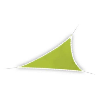 Perel Schaduwdoek driehoek | Perel | 3.6 x 3.6 x 3.6 meter (Waterafstotend, Zonnepaneel, 107 leds, Lime groen) GSST36MLEDSPGR K170104796 - 2