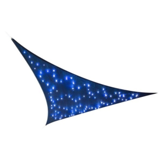 Perel Schaduwdoek driehoek | Perel | 3.6 x 3.6 x 3.6 meter (Waterdoorlatend, Zonnepaneel, 100 LEDs, Donker Blauw) GSS36MLEDSKY K170104793 - 