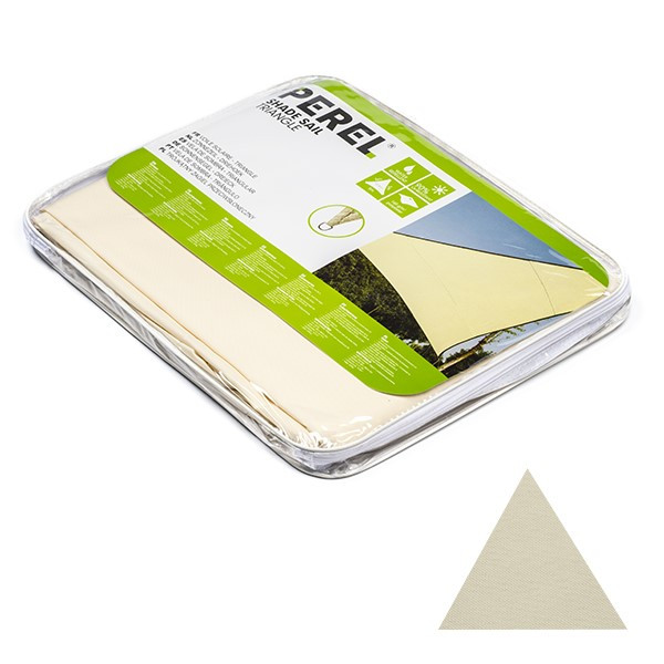 Perel Schaduwdoek driehoek | Perel | 5 x 5 x 5 meter (Waterafstotend, Crème) GSS3500 K170103066 - 2