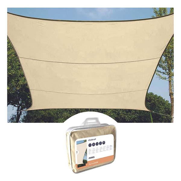 Perel Schaduwdoek vierkant | Perel | 3.6 x 3.6 meter (Waterafstotend, Crème) GSS4360 K170103068 - 2