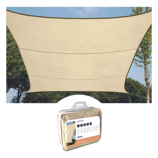 Perel Schaduwdoek vierkant | Perel | 3.6 x 3.6 meter (Waterdoorlatend, Champagne) GSS4360PE K170103080 - 3