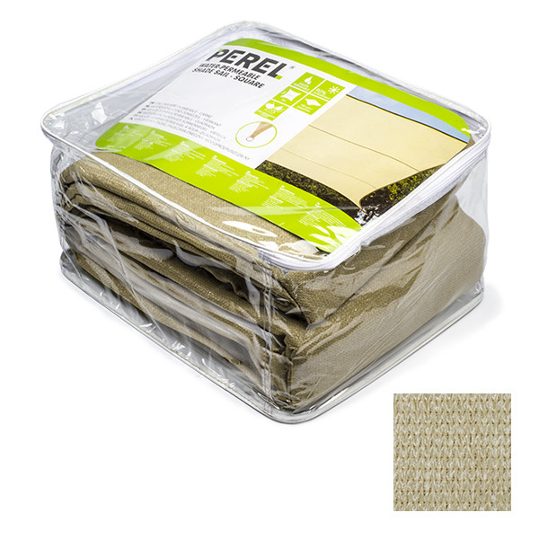 Perel Schaduwdoek vierkant | Perel | 5 x 5 meter (Waterdoorlatend, Champagne) GSS4500PE K170103081 - 2