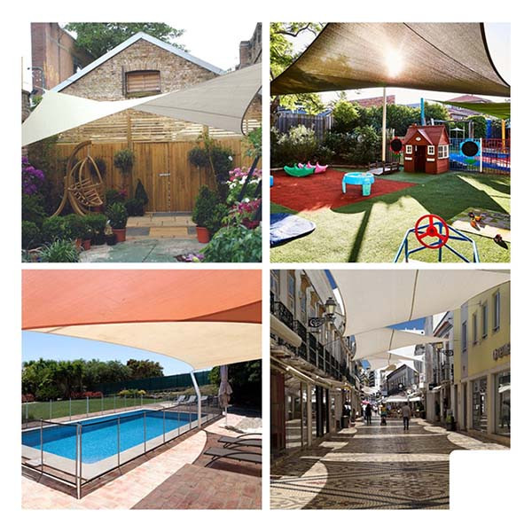 Perel Schaduwdoek vierkant | Perel | 5 x 5 meter (Waterdoorlatend, Champagne) GSS4500PE K170103081 - 3