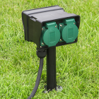 Perel Tuincontactdoos | Perel | 2-voudig (Timer, Grondpen) EG2WTM-G K150305313 Perel Tuincontactdoos | Perel | 2-voudig (Timer, Grondpen) EG2WTM-G K150305313