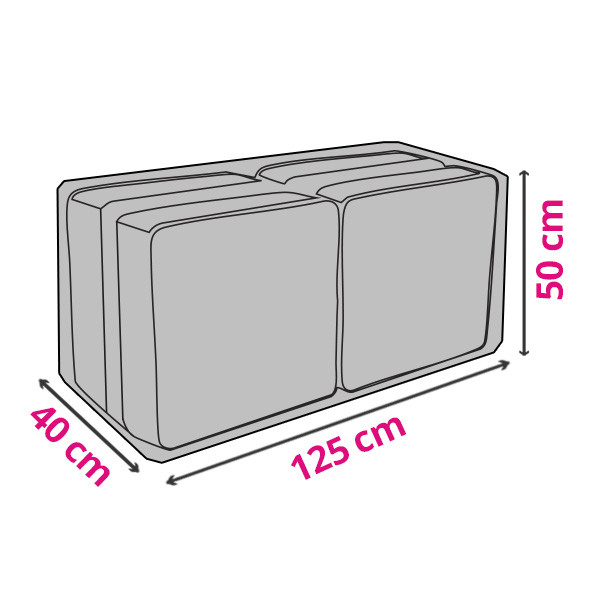 Perel Tuinkussenhoes | Perel | 125 x 40 x 50 cm (PP, Grijs) OCCB K170102208 - 1