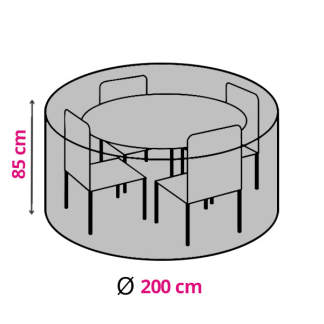 Perel Tuinsethoes | Rond | Ø 200 x 85 cm (PP, Grijs) OCGS150 K170102203 - 1