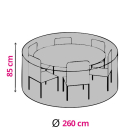 Tuinsethoes | Rond | Ø 260 x 85 cm (PP, Grijs)