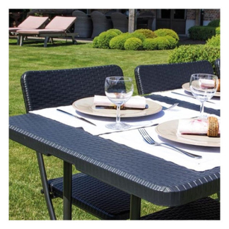 Perel Tuintafel | Perel | 180 x 75 x 74 cm (Inklapbaar, Handvat, Rotanlook) FP180R A170104986 - 3