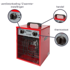 Perel Ventilatorkachel | Perel (3300 watt, Ruimtes tot 38 m²) TC78070 K170101152 - 2