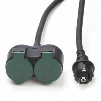 Perel Verlengsnoer | Perel | 10 meter (IP44, Buitengebruik, Randaarde,  2 contacten) EGEC25210G K180102102 - 1
