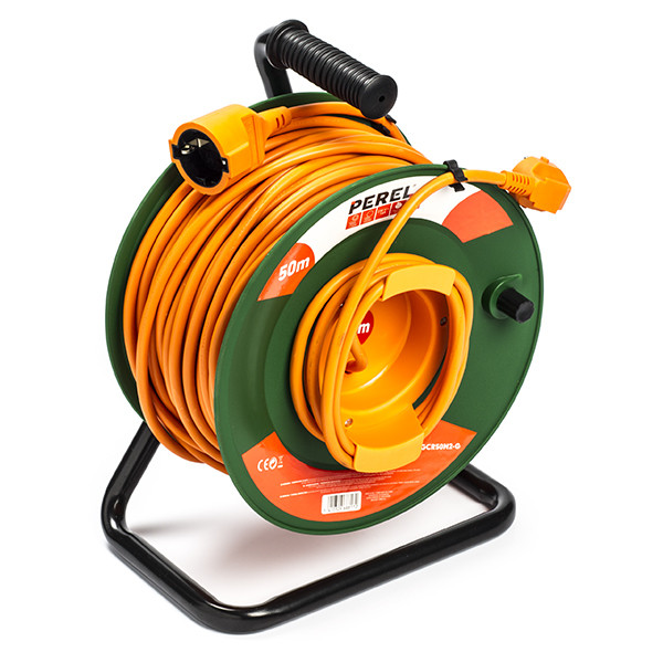 Perel Verlengsnoer haspel | Perel | 50 meter (IP20, 3x 1.5 mm²) EGCR50N2-G K010806058 - 1