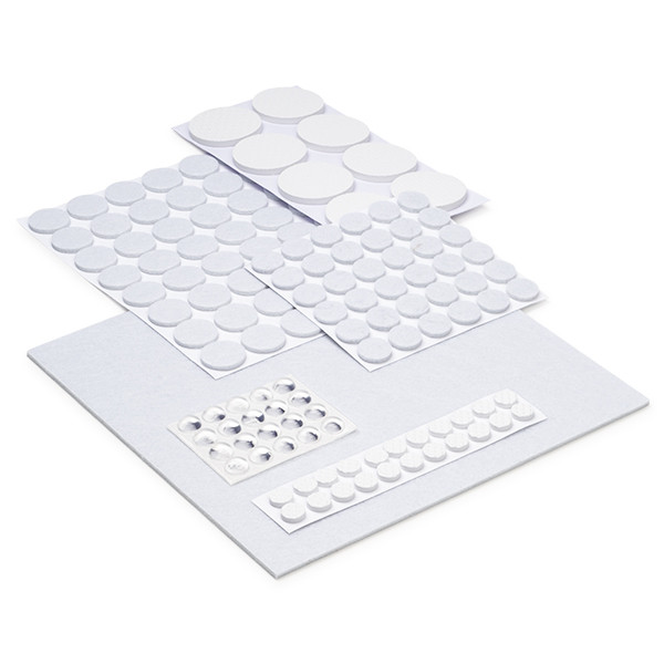 Perel Vilt | 135 stuks (Diverse vormen en maten, Zelfklevend, Wit) DTF10 K081000256 - 1