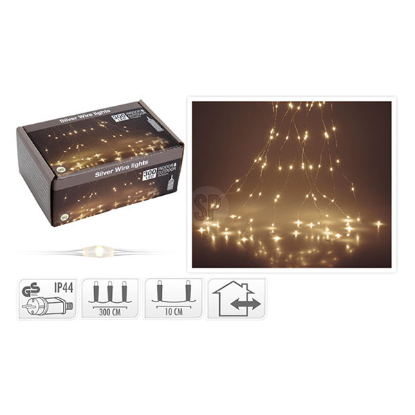 PerfectLED Cascadeverlichting zilverdraad | 10 Takken | PerfectLED (300 leds, Binnen/Buiten, Warm wit) AX5701520 K151002243 - 2