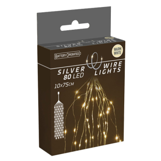 PerfectLED Cascadeverlichting zilverdraad | 10 Takken | PerfectLED (80 leds, Warm wit, batterijen, 75 cm) AX9731210 K151200213 - 5