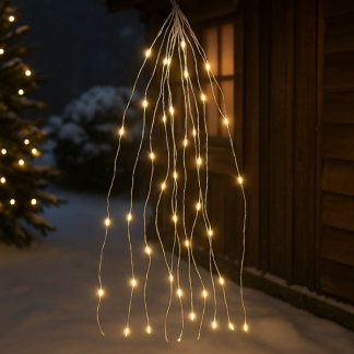PerfectLED Cascadeverlichting zilverdraad | 8 Takken | PerfectLED (40 leds, Warm wit, batterijen, 45 cm) AX9731200 K151200212 - 3