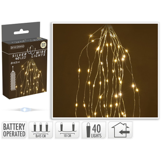 PerfectLED Cascadeverlichting zilverdraad | 8 Takken | PerfectLED (40 leds, Warm wit, batterijen, 45 cm) AX9731200 K151200212 - 4