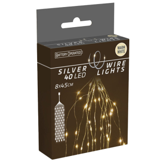PerfectLED Cascadeverlichting zilverdraad | 8 Takken | PerfectLED (40 leds, Warm wit, batterijen, 45 cm) AX9731200 K151200212 - 5