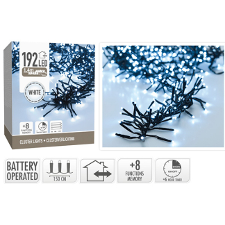 PerfectLED Clusterverlichting op batterijen | 1.9 meter | PerfectLED (192 leds, Koud wit, Batterijen, Timer, Binnen/Buiten) AX8417600 K151200207 - 3