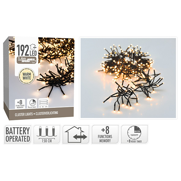 PerfectLED Clusterverlichting op batterijen | 1.9 meter | PerfectLED (192 leds, Warm wit, Timer, Binnen/Buiten) AX8417610 AX9815000 AX9815010 K151200202 - 4