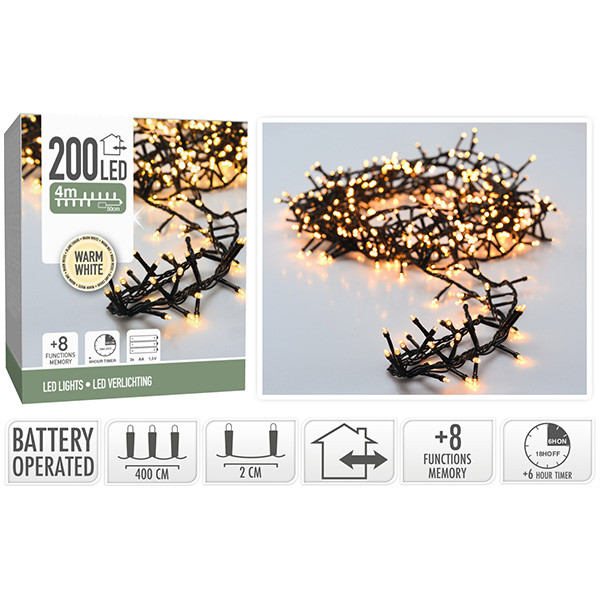 PerfectLED Compact kerstverlichting op batterijen | 4.5 meter | PerfectLED | Multi Action (200 leds, Warm wit, Batterijen, Timer, Binnen/Buiten) AX8417710 A151200204 - 7