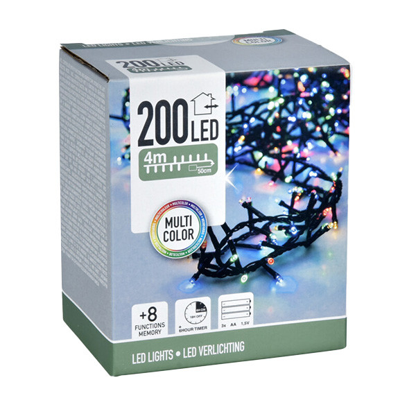 PerfectLED Compact kerstverlichting op batterijen | 4.5 meter | PerfectLED (200 leds, Gekleurd, Batterijen, Timer, Binnen/Buiten) AX8417720 K151200205 - 8