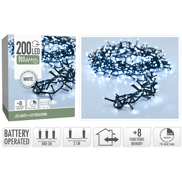 PerfectLED Compacte kerstverlichting op batterijen | 4.5 meter | PerfectLED | Multi Action (200 leds, Koud wit, Batterijen, Timer, Binnen/Buiten) AX8417700 A151200206 - 4