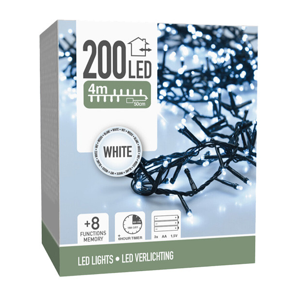 PerfectLED Compacte kerstverlichting op batterijen | 4.5 meter | PerfectLED (200 leds, Koud wit, Batterijen, Timer, Binnen/Buiten) AX8417700 K151200206 - 9