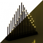 Kaarsenbrug | 34 x 32 centimeter (36 leds, Binnen, Zwart)