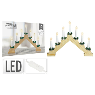 PerfectLED Kaarsenbrug | PerfectLED | 30 x 41 x 6 cm (7 leds, Elektrisch, Naturel, Hout) AX8000095 K150303798 - 3