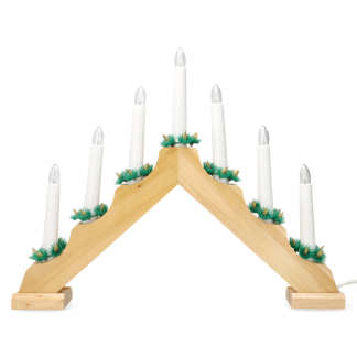 PerfectLED Kaarsenbrug | PerfectLED | 30 x 41 x 6 cm (7 leds, Elektrisch, Naturel, Hout) AX8000095 K150303798
