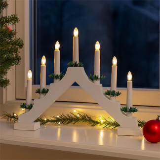 PerfectLED Kaarsenbrug | PerfectLED | 30 x 41 x 6 cm (7 leds, Elektrisch, Wit, Hout) 549115 K150303797 - 2