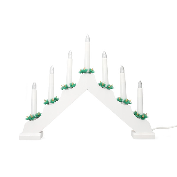 PerfectLED Kaarsenbrug | PerfectLED | 30 x 41 x 6 cm (7 leds, Elektrisch, Wit, Hout) 549115 K150303797 - 1
